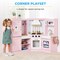 Best Choice Products Pretend Play Corner Kitchen, Interactive Wooden Kids Set w/ Lights & Sounds